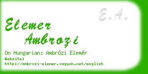 elemer ambrozi business card